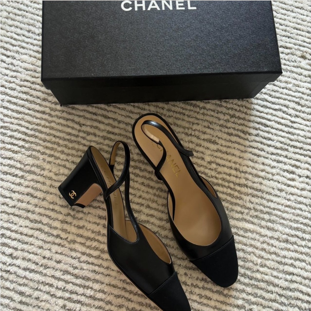 Chanel Black Slingback Heels